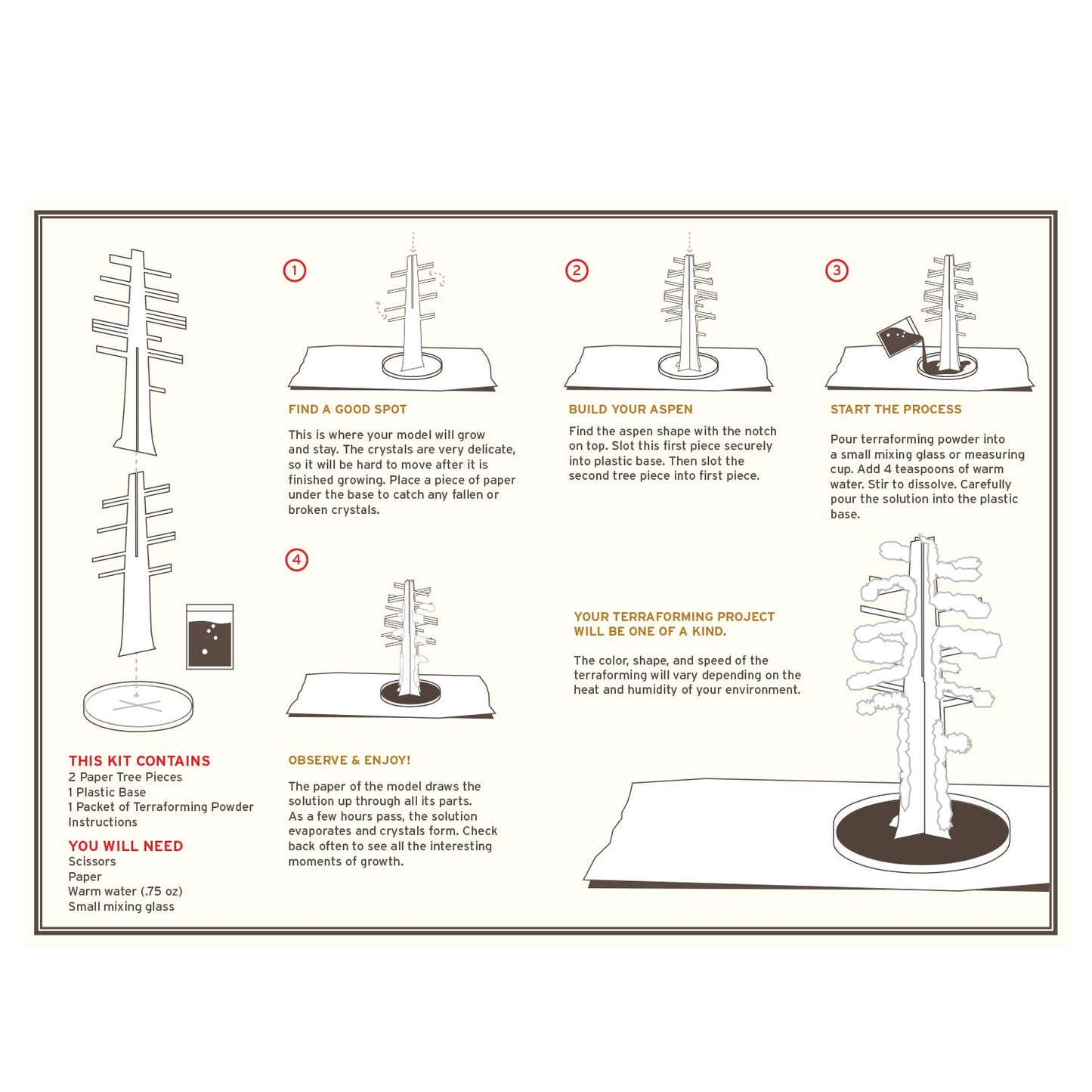 Crystal Growing Aspen Tree | Copernicus Toys Official Terraformer kit | Grows in Hours | Facts and Instructions Included