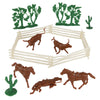 BMC CTS Rustic Western Ranch - 15pc Plastic Figure Playset Diorama Accessories