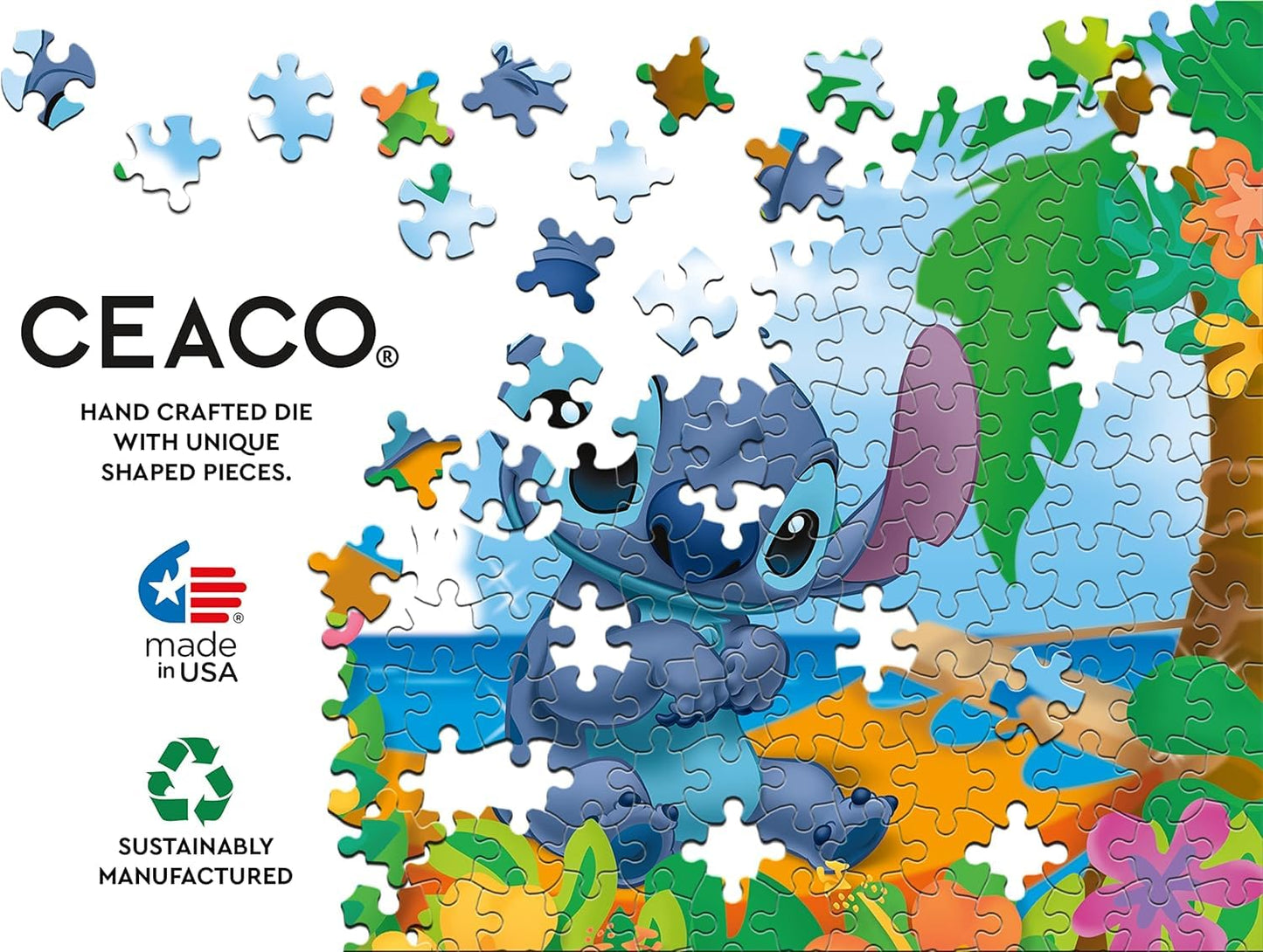 Ceaco - Disney Flower Power Stitch - 200 Piece Puzzle for Kids Ages 8-10