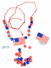 Funiverse Bulk 25 Pack of Kids Patriotic Jewelry Necklace Craft Kits - Perfect for Fourth of July, Memorial and Veteran's Day