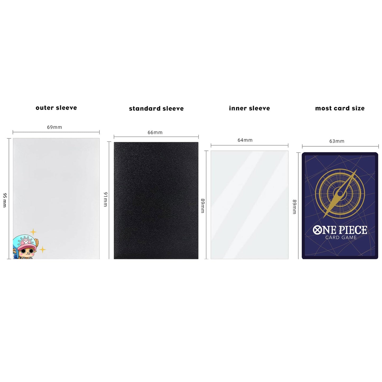 Luffy Oversleeves Matte Clear: Outer Sleeves 60 CT - Compatible with Standard Sized Cards Such as One Piece, Magic The Gathering Cards (Chopper)