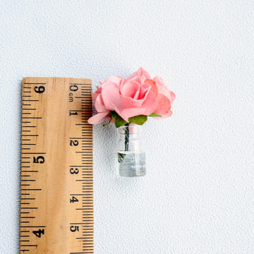 2Pcs Mini Dollhouse Miniature Vase Micro Landscape Colorful Flower Glass Bottle Miniature Decoration for 1:12 Scale Dollhouse Scene Props Décor
