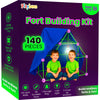 Playbees Fort Building Kit - 140 PCS STEM Toy for Kids Ages 4-12 - Build Tents, Castles & Rockets - Includes Rods, Connectors, 2 Blankets & Flashlight