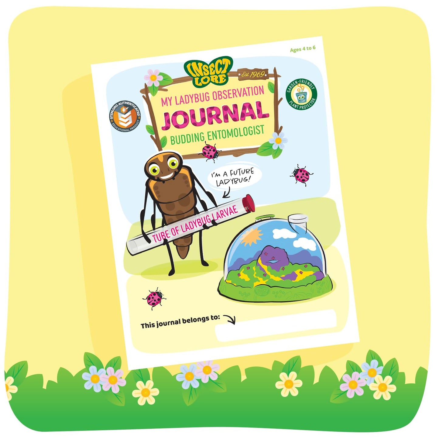 Insect Lore Live Ladybug Growing Kit - Land Habitat with 10-15 Live Pink Spotted Larvae for Kids - Raise, Observe and Release