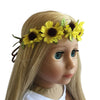 18 inch Doll Headband - Floral Sunflower Wreath Yellow for Dolls - Hair Accessories for American Girl Dolls