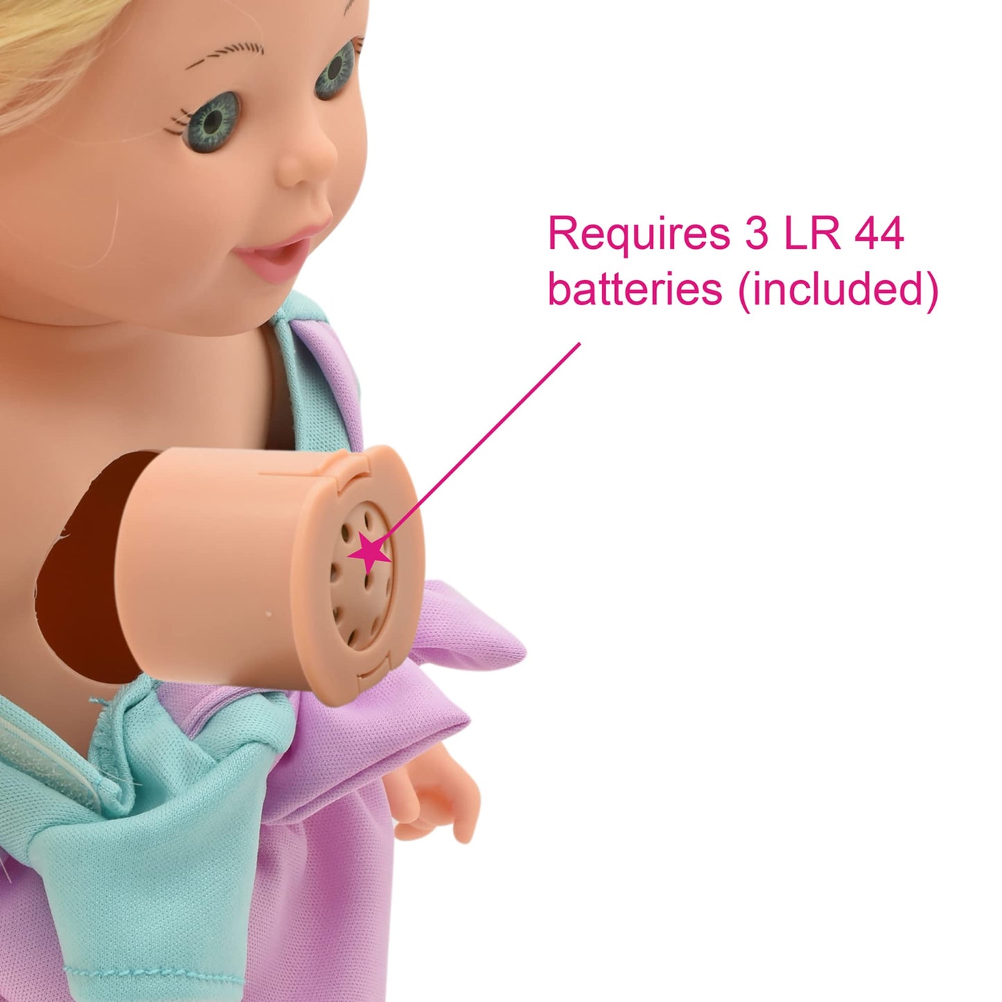 New Adventures Lil Tots: Talking Hair Styling Playset - 16 pc 12" Doll Playset, Children's Pretend Play, Ages 3+