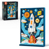 Micro Brick Rocket Building Set, DIY Space Rocket Model Craft Kit, 3D Wall Art Home Office Decoration or Table Display, Ideas Gift Building Toy