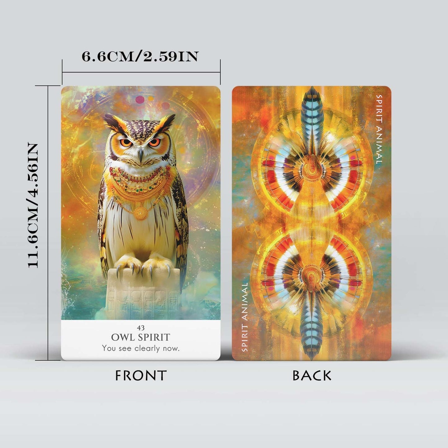 ZZBUY Animal Spirit Oracle Cards, 68 Mystical Animal Totems Oracle Card Deck with Meanings on Them for Beginners Spiritual Guidance