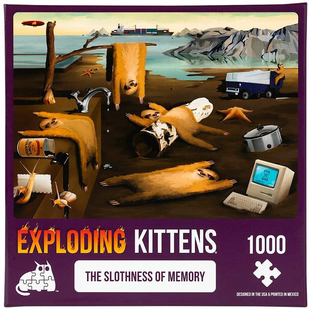 Slothness of Memory Jigsaw Puzzle by Exploding Kittens - 1000 Pieces Jigsaw Puzzle for Adults, Teens, and Kids - Sloth Puzzle, Funny Puzzle, Art