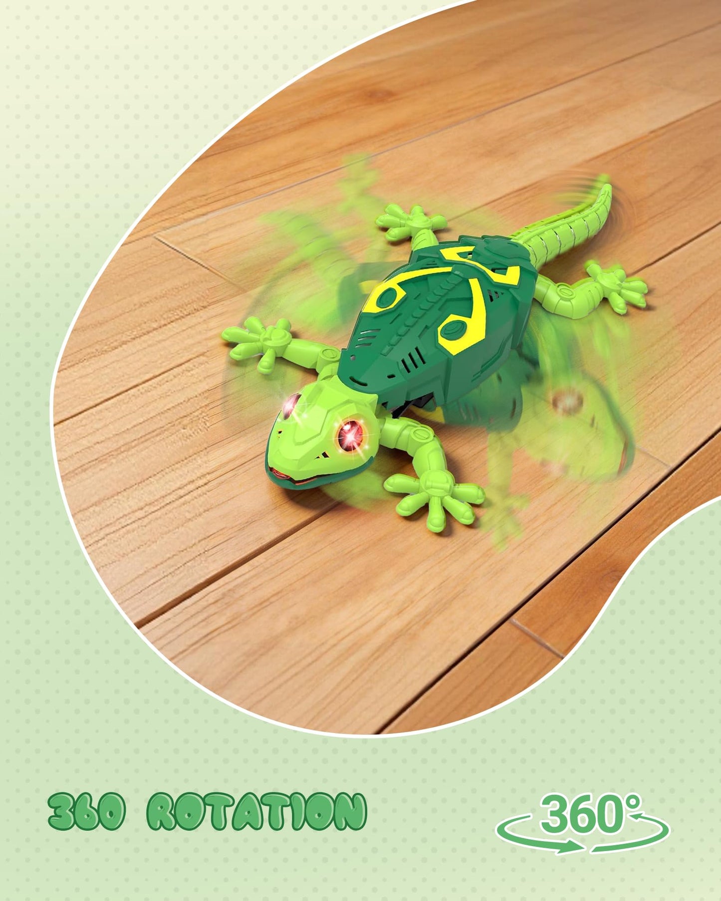 Wall Climbing Gecko RC Car Toy, Glow in The Dark Rechargeable Remote Control Robot Lizard with LED Eyes, Ceiling/Wall Dual Mode Wall Crawler Robot