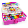 Bobbie Art Arts and Crafts Supplies for Kids- Ultimate Crafting Supply Carboodle in Portable 3 Layered Dark Pink Plastic Art Art Crafting Kit Birthday