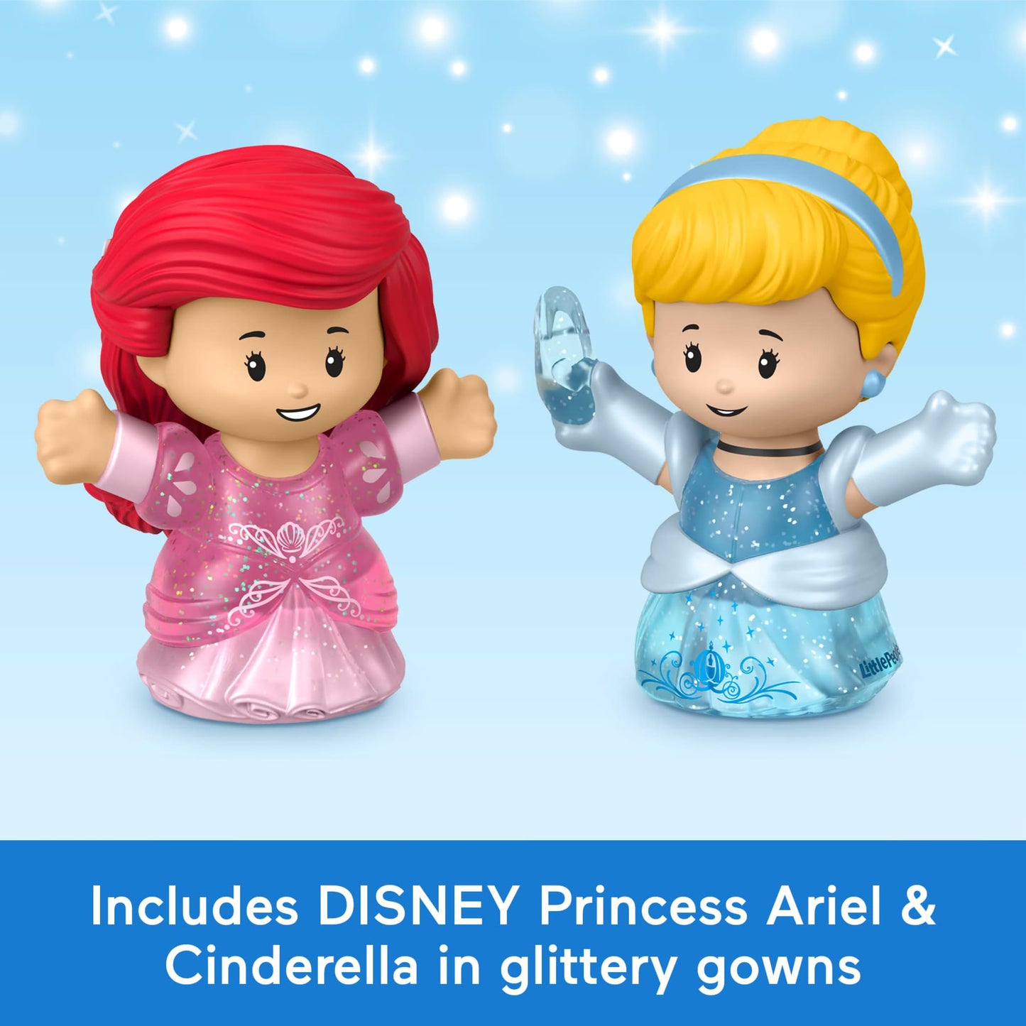 Fisher-Price Little People Toddler Toy Disney Princess Shimmer & Glow Dress Shop Playset & 2 Figures for Pretend Play Kids Ages 18+ Months
