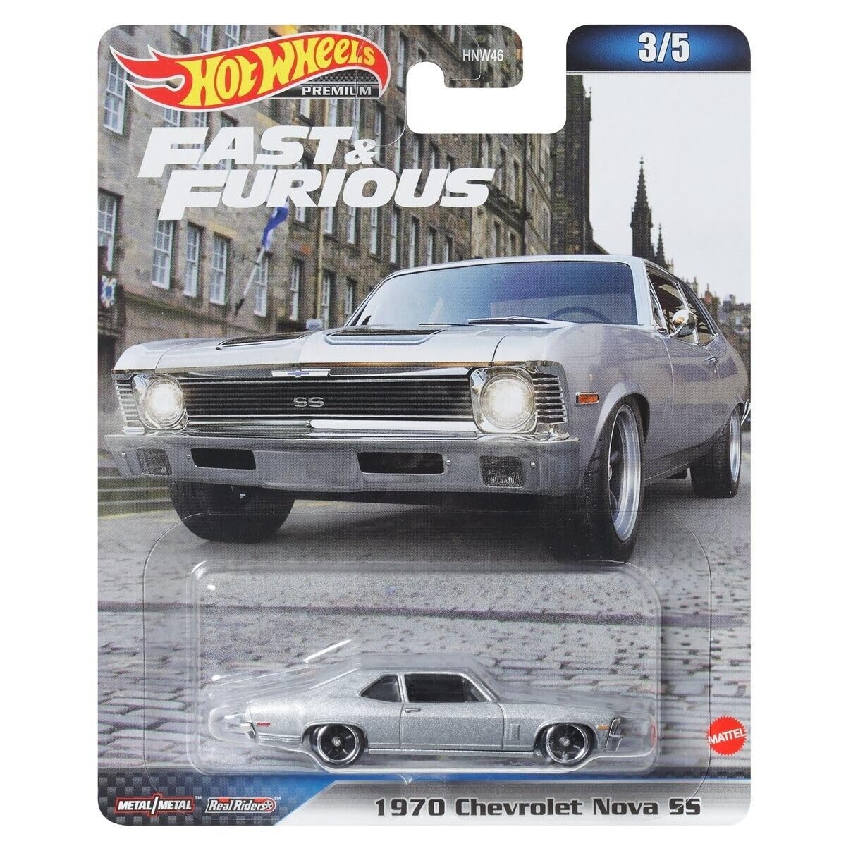 Hot Wheels Premium Fast and Furious 1970 Chevy Nova SS 3/5 (Silver)