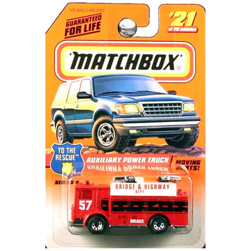Matchbox 1998 To The Rescue Auxiliary Power Truck Red 21