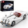 Mould King 10236 Classic Vintage Convertible Car Building Sets, White Retro Sports Car Building Block Kit, Collectible Model Cars Kits for Adults