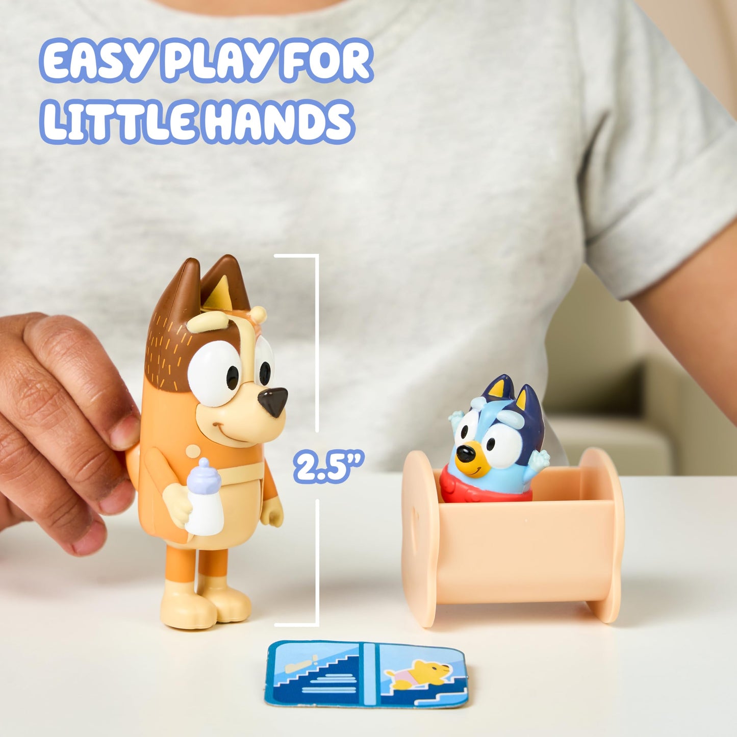 Bluey Baby Race Figure 2-Pack, Chilli & Baby in Cradle