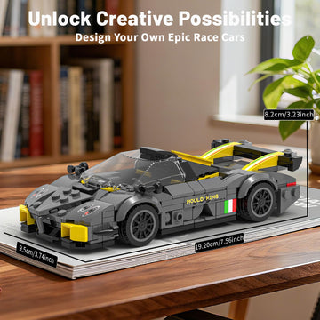 Mould King 27092 Huayra R Speed Champion Technik Car Building Set & Display Case, MOC Classic Race Cars Birthday Gifts for Adults/Teens, Creative Cool