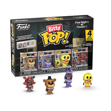Funko Pop! Bitty 4pk: Five Nights at Freddy's - Withered - Freddy, Bonnie, Chica, and Foxy - 0.9 Inch (2.2 Cm) Collectable - Stackable Display Shelf