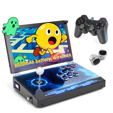 2026 Upgraded Portable Arcade Machine Pandora Box - 2D3D Retro Gaming Console, 8000mAh Battery, Includes Extra Gamepad, Plug & Play Console with