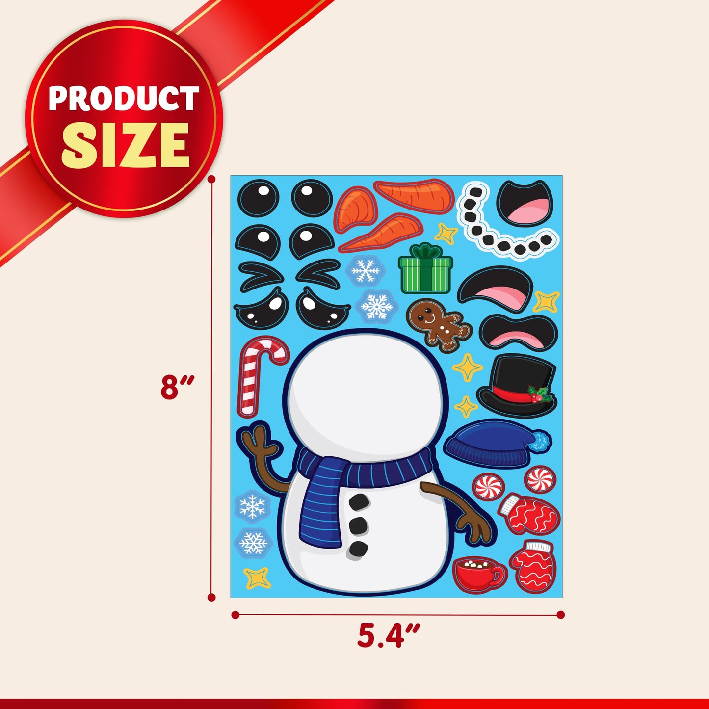 JOYIN 36 Pcs Christmas Make-a-face Sticker Sheets Make Your Own Xmas Characters Sticker with Santa Santa, Gnome, Reindeer, Snowman, for Kids Party