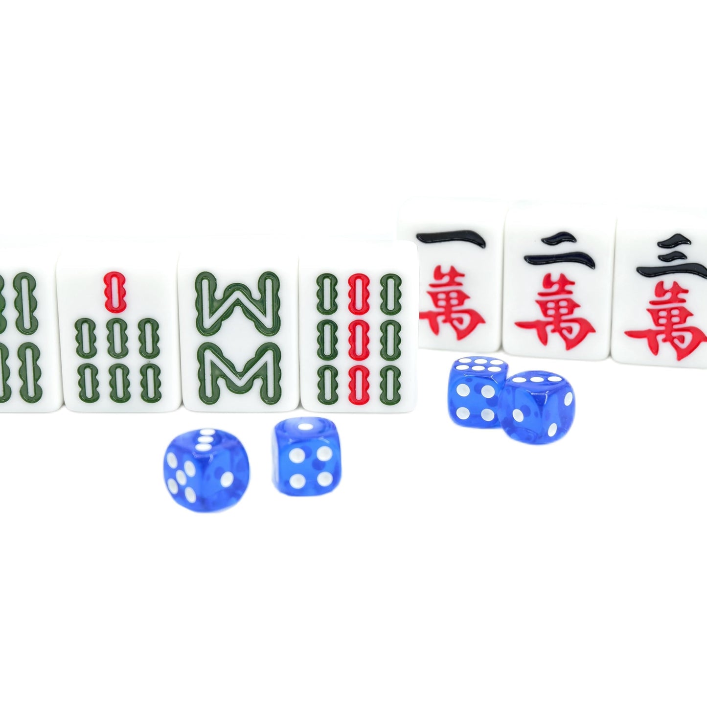 AzulHome Chinese Mahjong Game Set, 144 Large Melamine Mahjong Tiles (1.57'', Ivory) with 4 Dices and One Storage Bag, Complete Traditional Mahjong