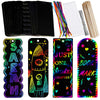 Supla 36 Sets 4 Style Magic Scratch Rainbow Bookmarks Making Kit for Kids Students Party Favor Scratch Paper DIY Bookmarks Bulk with Scratching Tools
