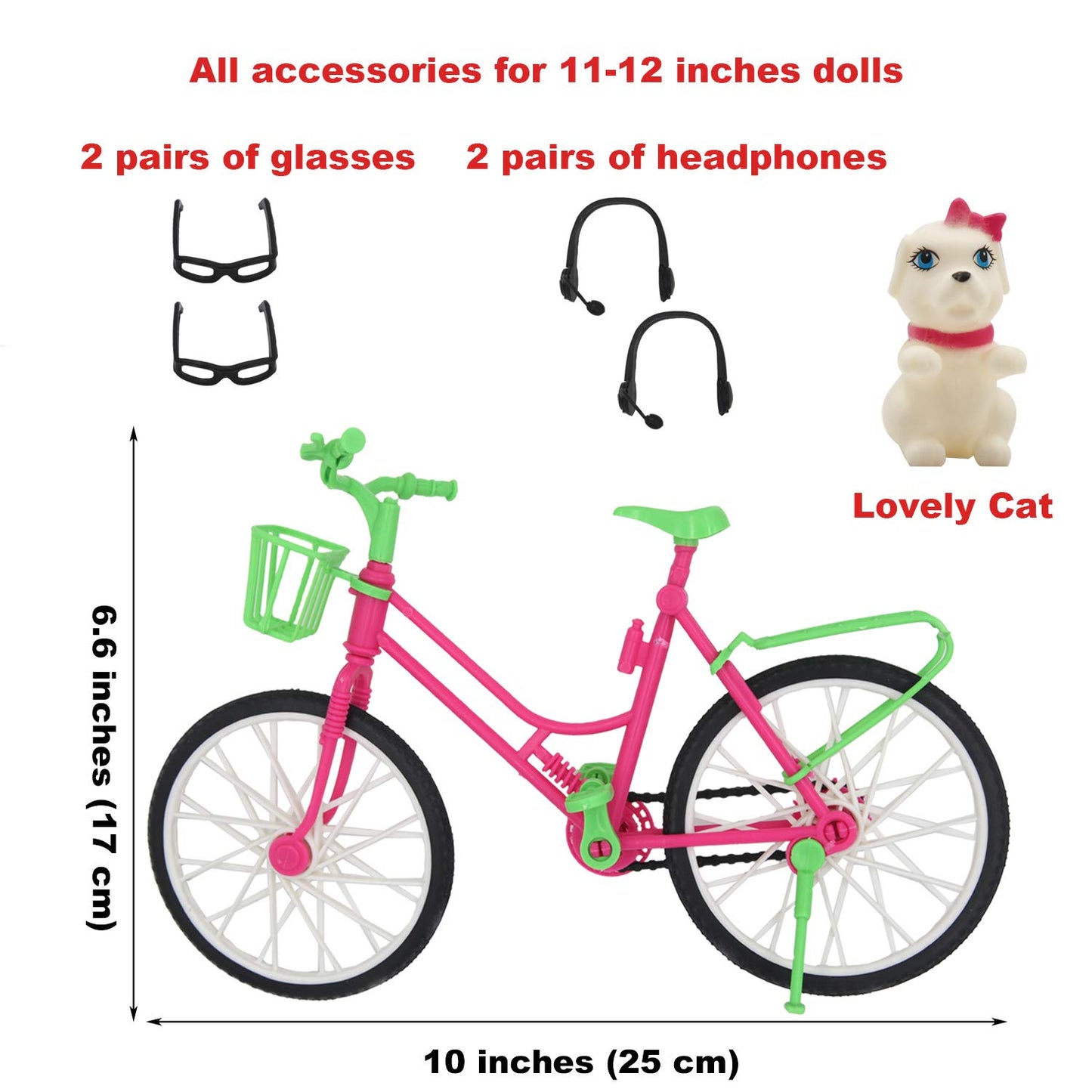 ZTWEDEN 33Pcs Doll Clothes and Accessories for 12 Inch Boy and GirlDoll, Includes 20 Wear Clothes Shirt Jeans Suit and Wedding Dresses, Glasses