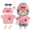 Ciunura Doll Clothing for Labubu, Premium Outfits for Labubu Dressing up, Handcrafted Crochet Doll Accessories for Labubu with Sweater, Hat, Glasses