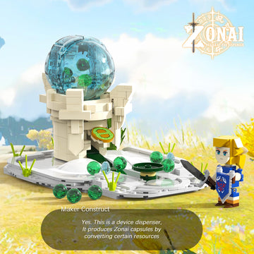 Tenhorses Link Zonai Device Dispenser Building Set, BOTW Link Sword Figures Merch with Rotatable Random Ball Selector, Birthday Party Supplies