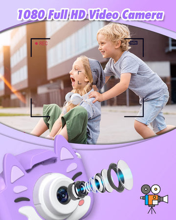 Slothcloud Kids Selfie Camera,Birthday Gifts for Boys Age 3-9,HD Digital Video Cameras for Toddler,Toy for 3 4 5 6 7 9 Year Old Teens with 32GB SD