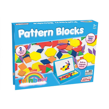 Junior Learning Rainbow Pattern Blocks, Magnetic, Assorted Colors, 100 Pieces