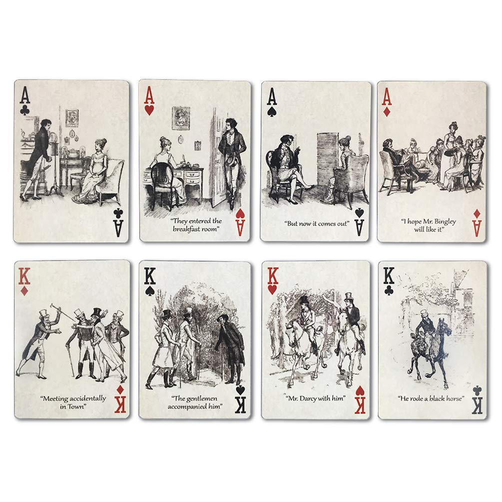 Rodaruus Pride and Prejudice Themed Playing Cards, Full Deck, 54 Poker-Size Card Deck