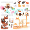 BananMelonBM 67 PCS Cat and Dog Pet Figurine Playset, Pretend Play Toy for Kids Creative DIY Realistic Detailed, Educational Gift for Kids, Toddlers