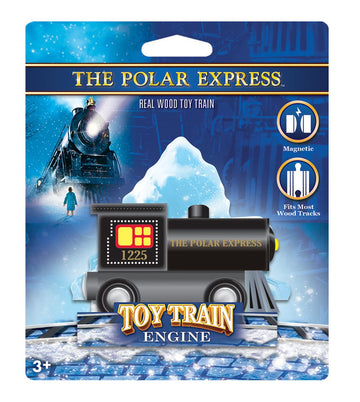 MasterPieces Wooden Train Engine, Polar Express Train Licensed Toy, Magnetic Wood Railway Car, Compatible with 1 Inch Tracks, Holiday Railroad Playset