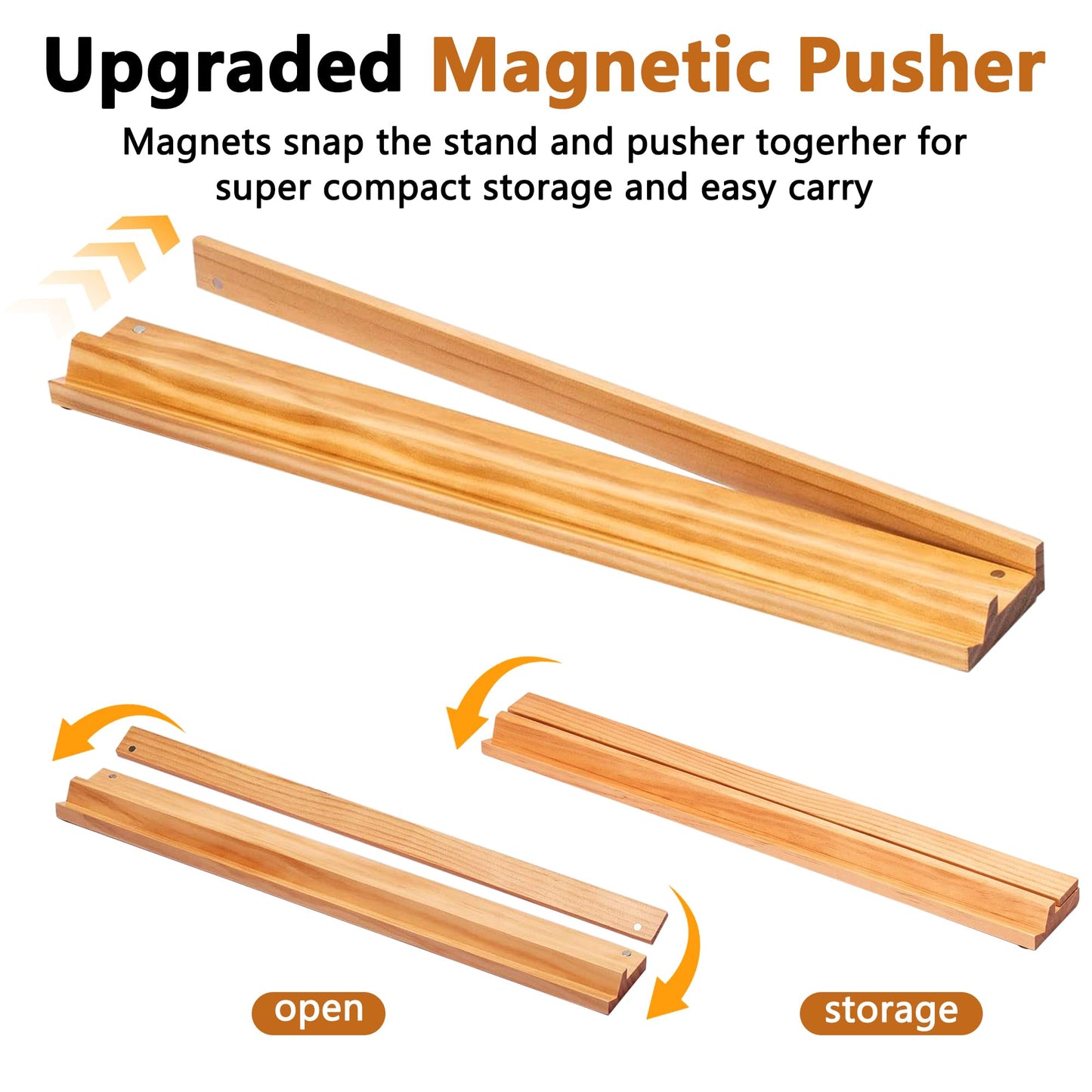 YOZYU 4 Pack Mahjong Racks Set with Detachable Magnetic Pushers,1.2in/1.4in American Mahjong Tile Racks,Wood Mahjong Racks with Pushers?Mahjong