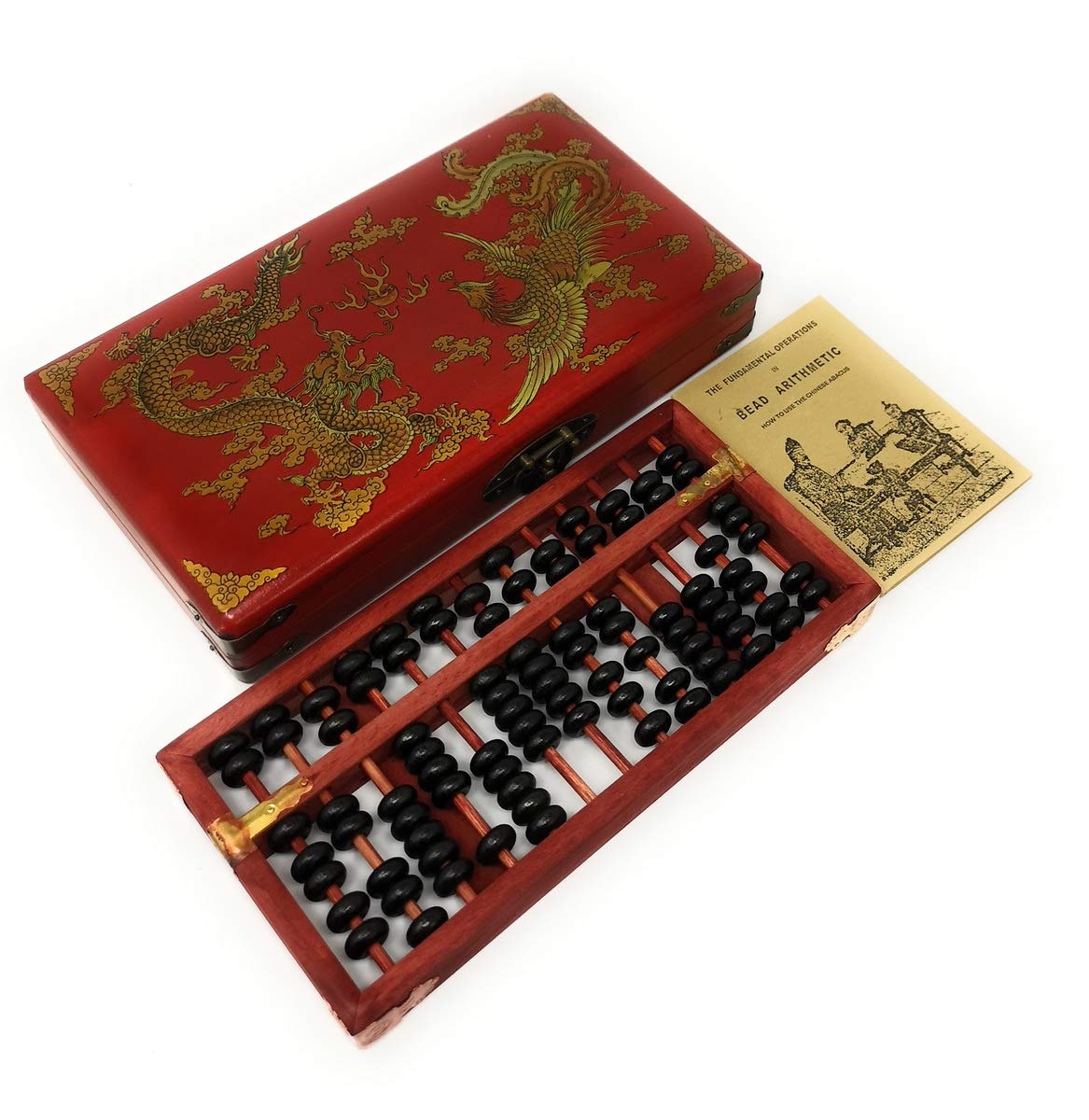 Vintage Chinese Wooden Bead Arithmetic Abacus W. Instruction