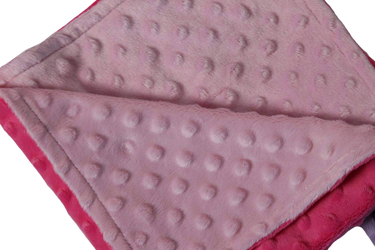 Pink & Purple Minky Dot Reversible 17" Square Baby Doll Blankets, 2 Pack Set
