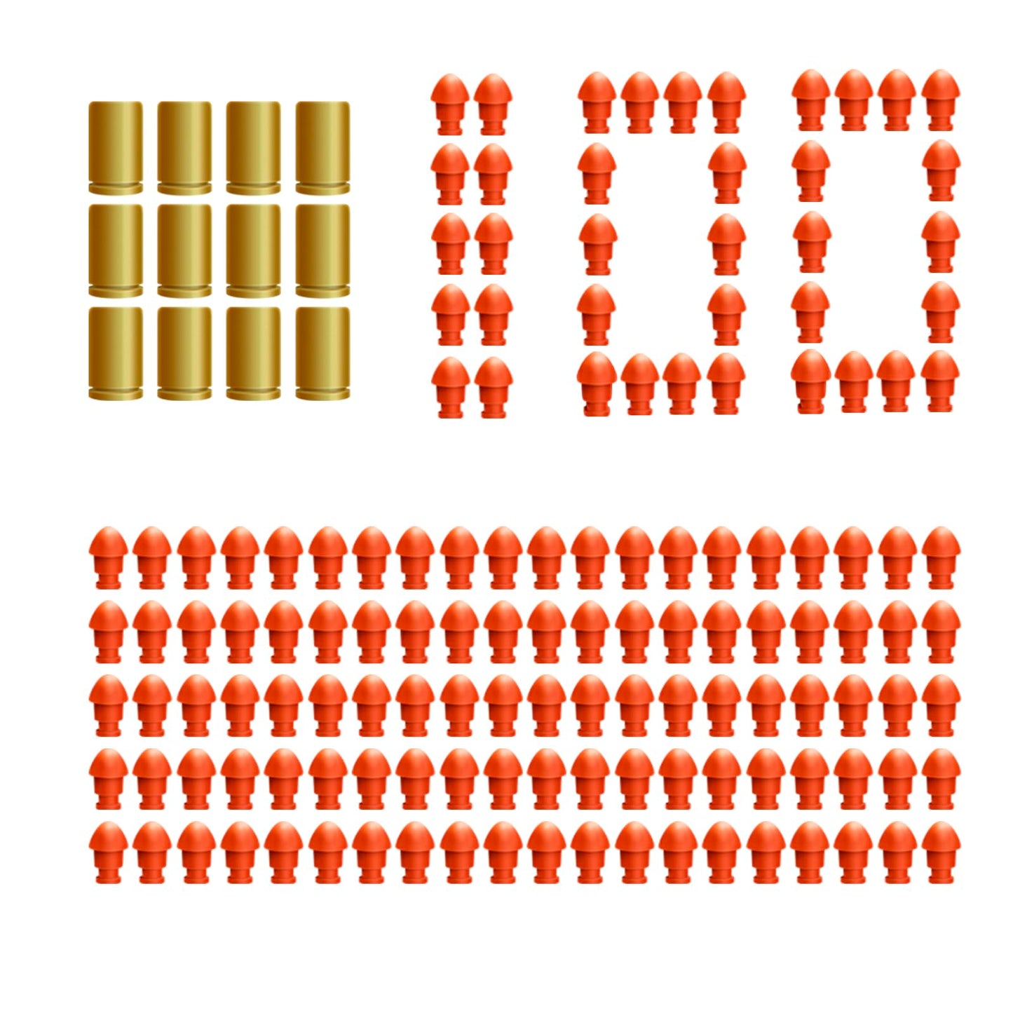 12 PCS Plastic Shells and 100 PCS Refill Bullets for Witcrety Shell Ejecting Toy Gun