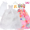 BLIJOLA Gorgeous Doll Wedding Dresses 2 Sets with Veil for 11.5 inch Doll