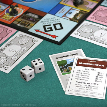 Monopoly: Family Guy Board Game, Featuring Banana Brian, Giant Chicken, Rupert and More, Buy, Sell, Trade Quahog’s Locations from McBurgertown to Wild