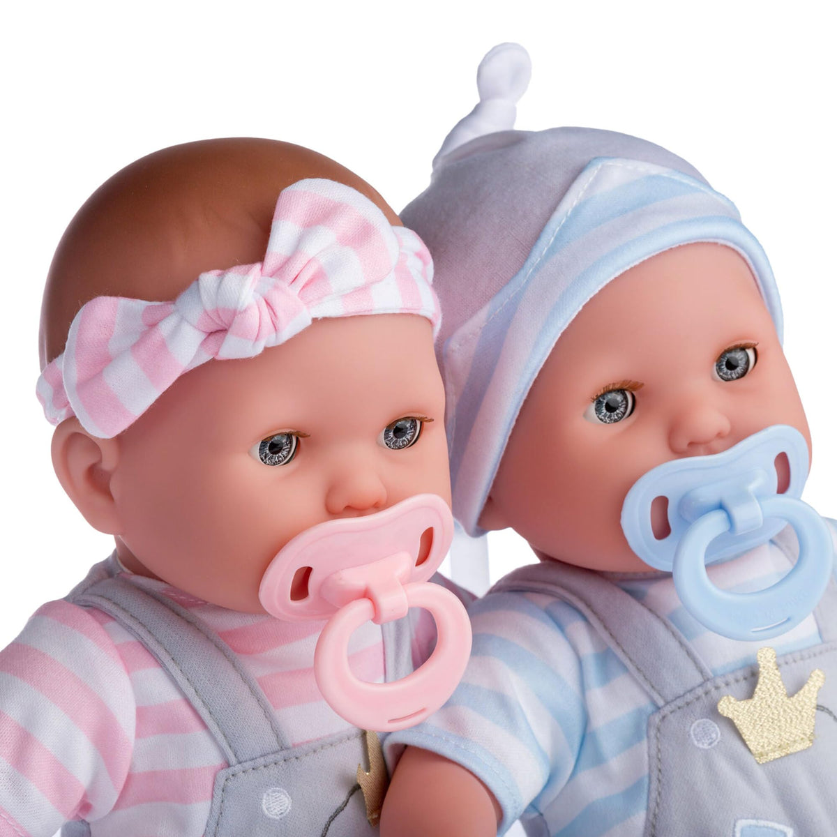 Berenguer Boutique 30050 TWINS- 15” Soft Body Baby Dolls - 12 Piece Gift Set with Open/Close Eyes- Perfect for Children 2+