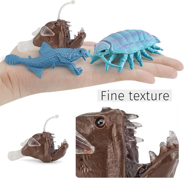 Liberty Imports 7 PCS Deep Sea Creatures Mini Figurines Set - Prehistoric Ocean Plastic Ancient Marine Animal Figures, Party Decoration Montessori