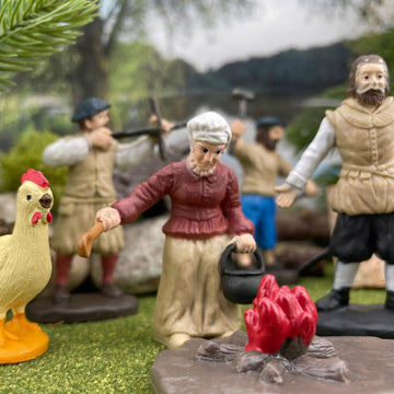 Safari Ltd. Jamestown Settlers TOOB - 10 Figurines: Sailor, Gardener, Blacksmith, Settlers, John Smith, Chicken, Pig, Cannon - Educational Toy Figures