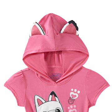 DREAMWORKS GABBY'S DOLLHOUSE Girls Cosplay Hooded Tulle Dress with Ears for Toddler and Big Kids