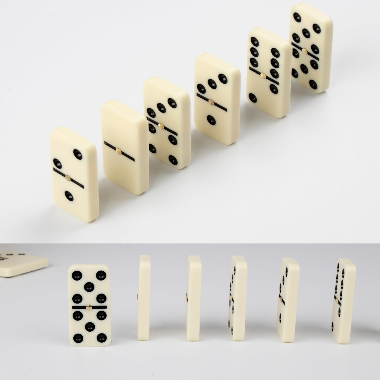 Domino Set for Adults, Double Nine Dominoes Set with Wooden Case for Classical Board Games, for Family and Kids,55 Tiles (2-4 Players)