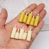 Dollhouse Miniature Candle Set (5pc) - Tiny Candles, Mini Candle, 1/12, Decoration, Decor, Fairy Garden, Rustic, Beesax, Farmhouse, DIY Craft, Art