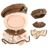 Fits 15-17cm (6-7") Dolls | Pearl-Embellished 3-Piece Doll Outfit: Beret, Cape & Skirt Set | Luxury Style Handmade Doll Accessories