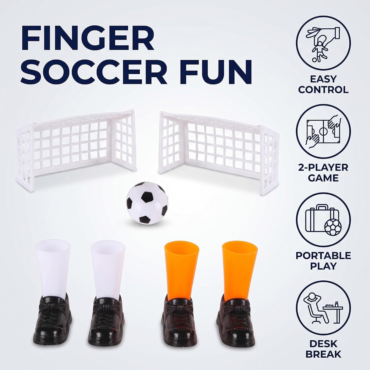 Finger Soccer Game Set with 2 Goals, Mini Table Football Game for Fans Club Sports Bar and Home Party