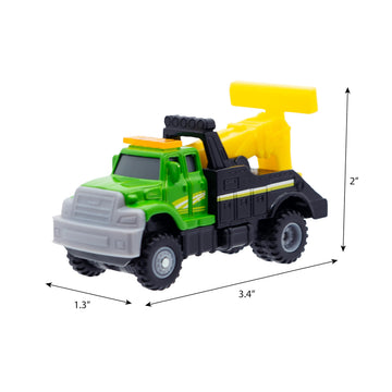 Mighty Fleet Diecast 3-Pack, Tow Truck, Garbage Truck, and Tanker, Durable 3†Diecast Vehicles for Kids Ages 3+