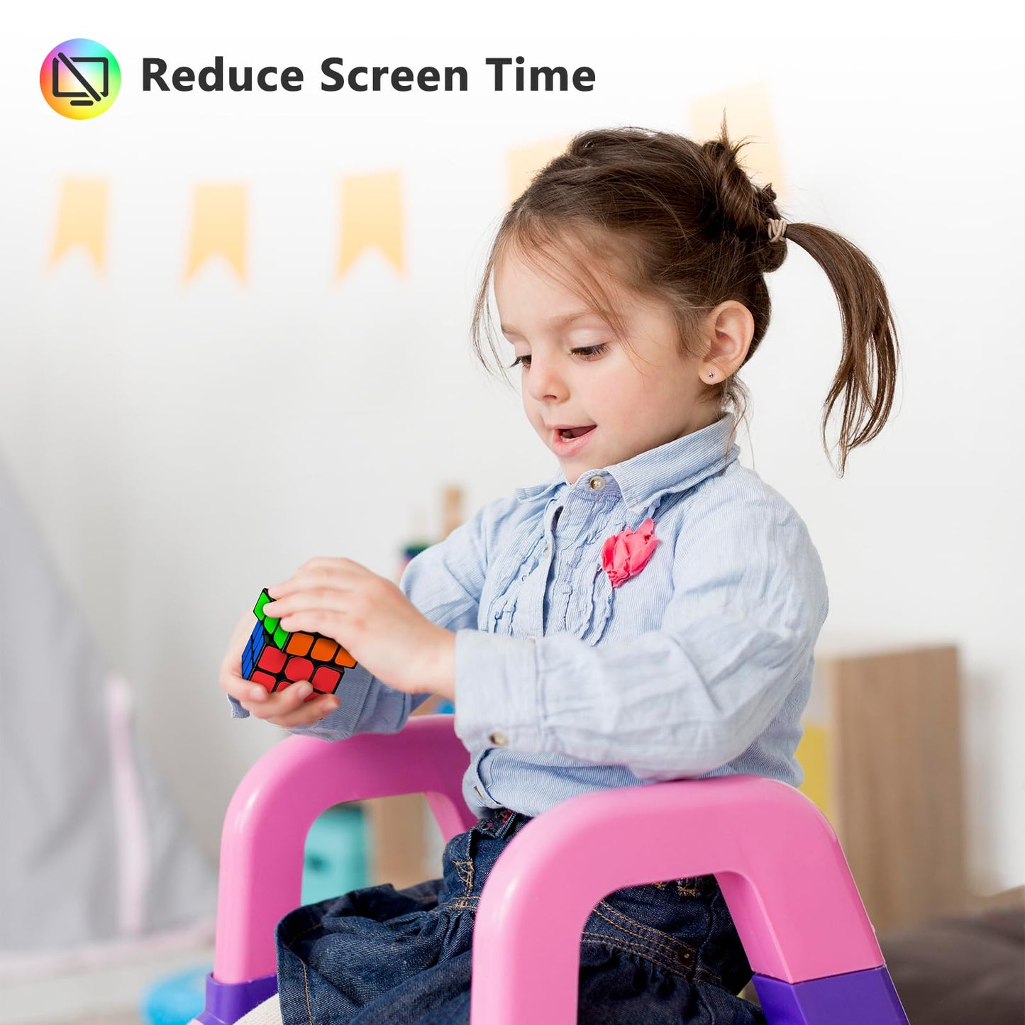 Speed Cube,Vdealen 3x3 Cube Stickerless Puzzle Cube with New Anti-pop Structure